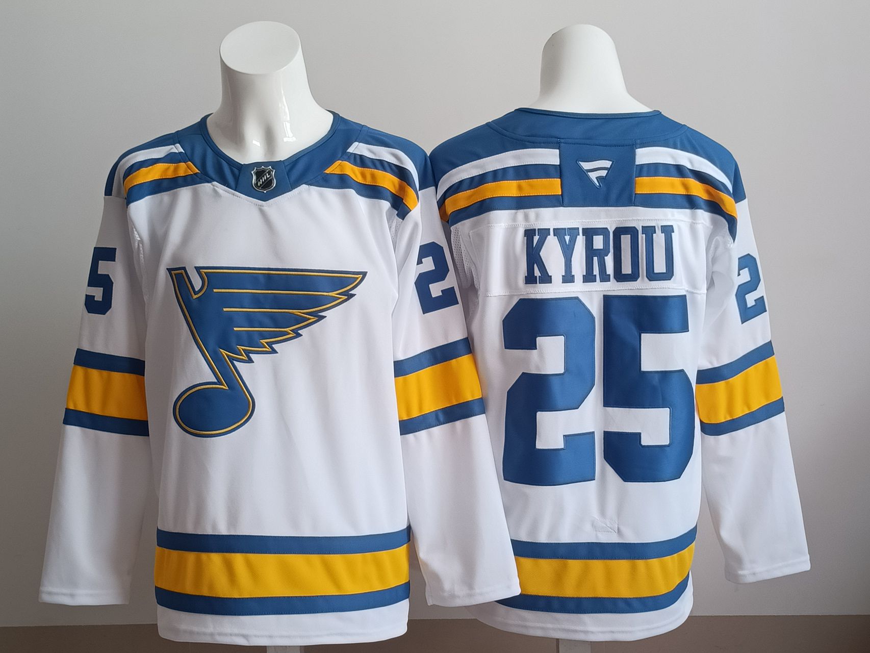 Men 2025 St.Louis Blues #25 Kyrou White NHL Jersey style 01